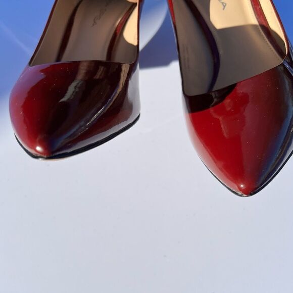 Via Spiga Red Wedge Heel Pointed Toe Shoe Size 9 1/2 - Picture 14 of 14
